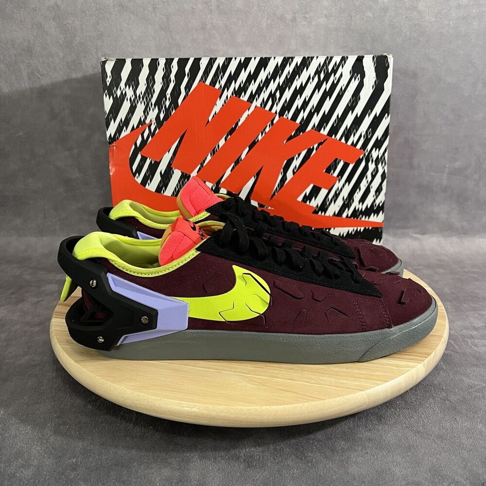Nike Blazer Low x ACRONYM Night Maroon Lemon Venom Mens 10 Shoes DN2067-600